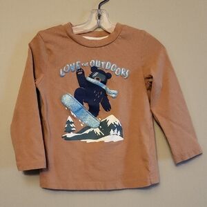 "Love The Outdoors" brown long sleeve tee shirt